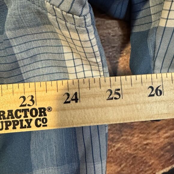 Orvis Classic Shirt XL Men’s Blue Plaid Short Sleeve Button Up Hiking Outdoor - Picture 6 of 8